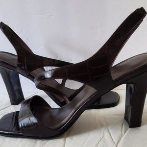 Valerie Stevens Brown Croco Heels